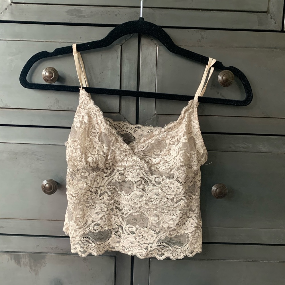 Bebe cropped lace camisole